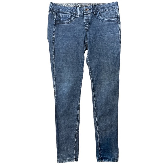 BONGO Reversible Denim Jegging, Zip Up W/Pockets. Blue & Animal Print. Sz 14 - Picture 2 of 9